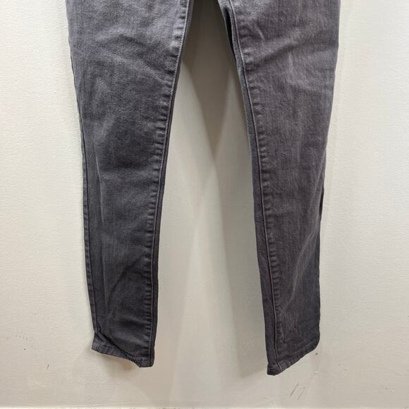 WE WORE WHAT Gray L Denim Overalls Cotton Suspender Button High Rise Skinny Leg - Picture 5 of 10